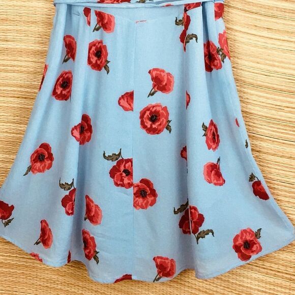 Reformation Garnet Wrap Dress Pelyana V-Neck Floral Print Dress In Blue Ref Sz S - Picture 12 of 16